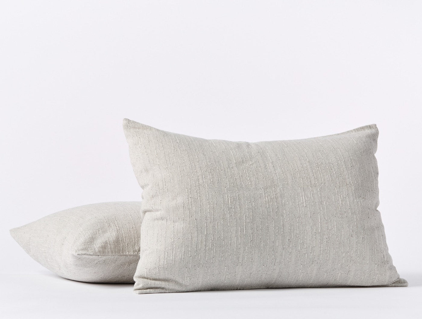 Two Coyuchi Toro Canyon shams in natural linen, stacked and styled against a white background.