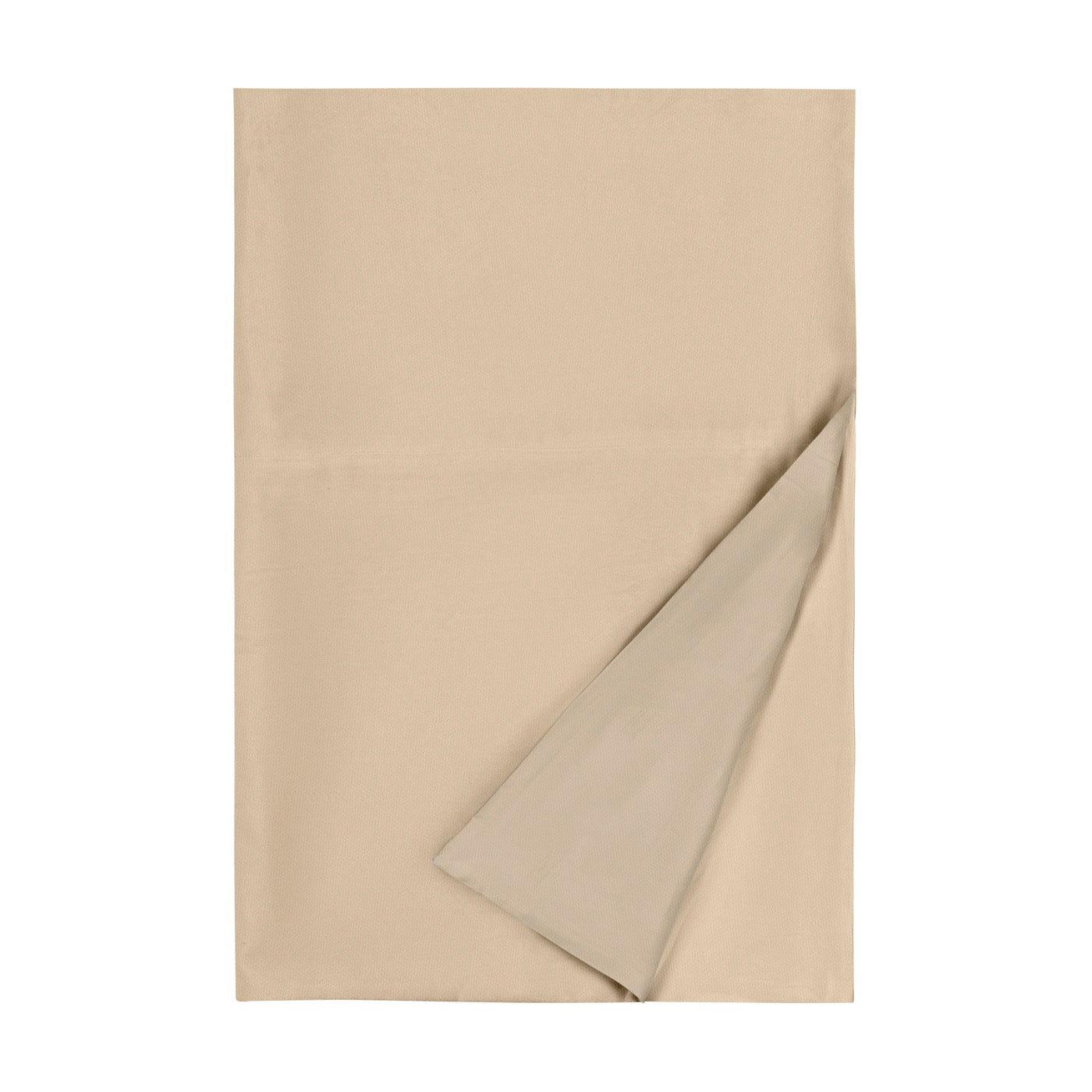 Home Treasures Velveteen sham in sand, corner folded to reveal lighter reverse side.