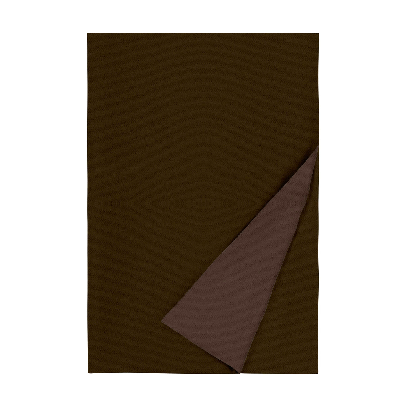Corner fold revealing contrasting mocha reverse on a dark chocolate pillow sham.