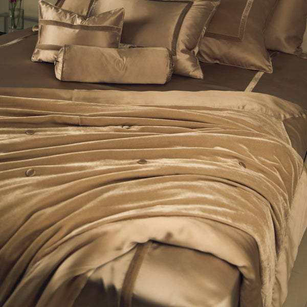 Photo of the Silk Velvet Silk-Filled Throws ensemble.