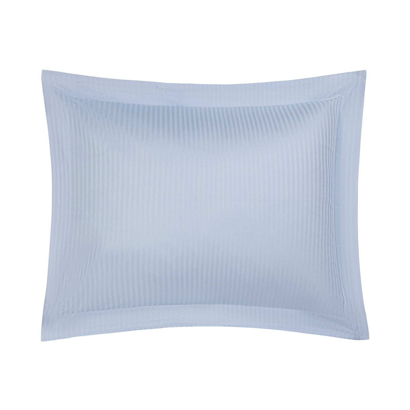 Home Treasures Windsor boudoir sham in sky blue with tonal satin stripes and flanged border.