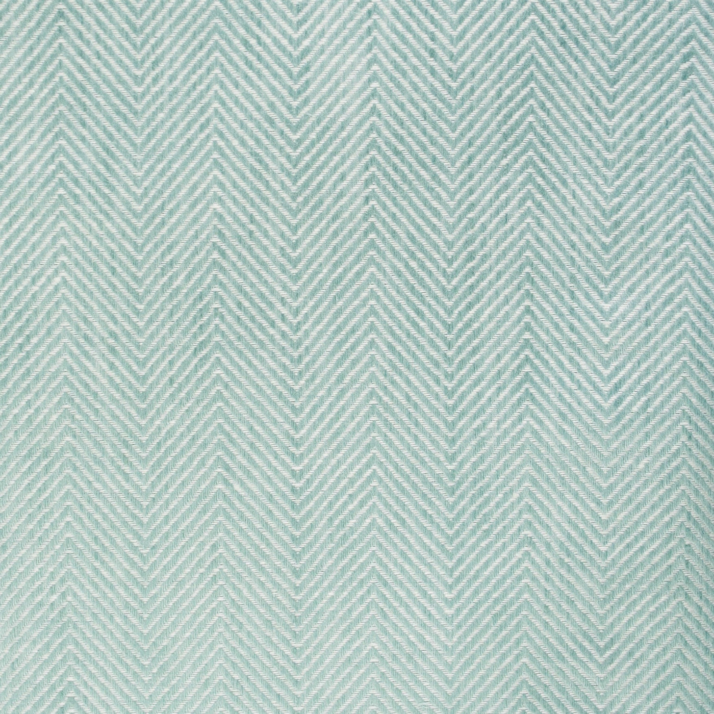 Close-up of Home Treasures Zebra fabric in aqua herringbone weave pattern.