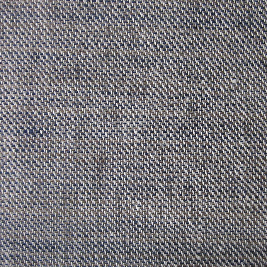 Close-up of slate blue twill-weave fabric texture on Home Treasures Zebra placemat.