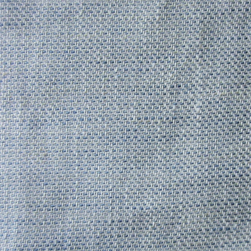 Close-up of Zebra tablecloth weave texture in chambray blue.