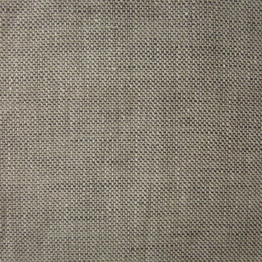 Close-up of Zebra tablecloth fabric in taupe, showing textured linen weave detail.