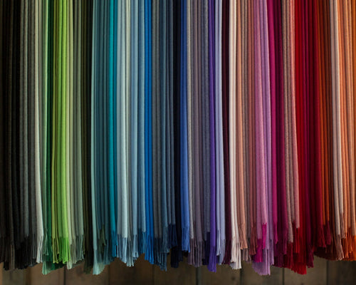 Image of Alicia Adams cashmere throw blankets in a rainbow of colors