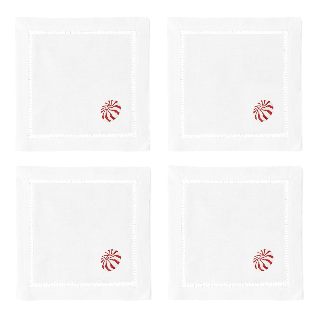 Peppermint Candies | Cocktail Napkins, Set of 4