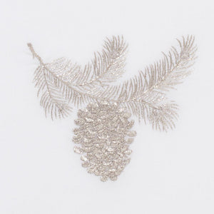 Photo of the Pinecone Silver | Guest Towel ensemble.