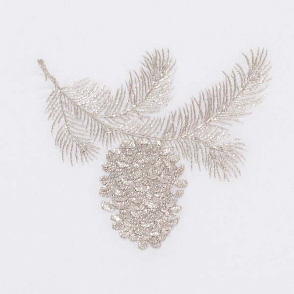 Photo of the Pinecone Silver | Guest Towel ensemble.