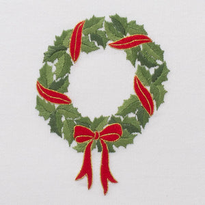 Photo of the Holly Ribbon Wreath | Cocktail Napkins, Set of 4 ensemble.