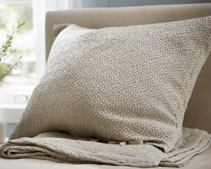 Photo of the The Purists Allegro Platinum Jacquard | Firm Decorative Pillow ensemble.