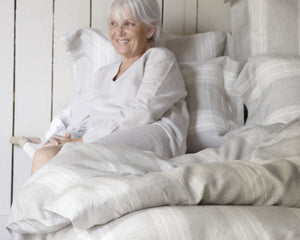 Photo of the Sisco Stripe | Euro Pillow Sham ensemble.