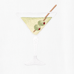 Photo of the Dirty Martini | Guest Towel ensemble.