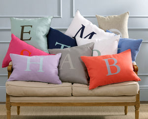 Photo of the Initial | Decorative Pillow ensemble.