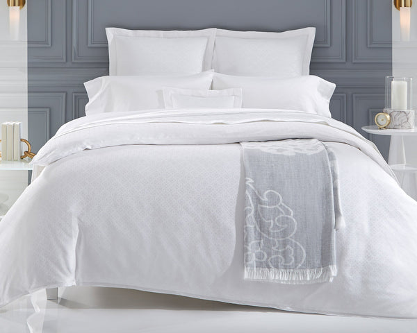 Photo of the Giza 45 Quatrefoil | Euro Pillow Sham ensemble.