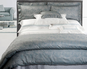 Photo of the Sfumature Jacquard | Euro Pillow Sham ensemble.